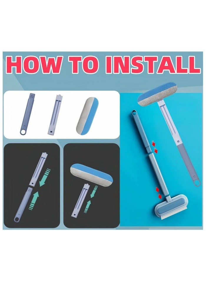 Mesh Screen Cleaner 4 in1, Wet and Dry Dual-Use Window Screen Cleaning Brush, Multi Window Cleaner Tools Window Glass Net Cleaner Squeegee, Groove Brush, Pet Hair Cleaner - Image 3